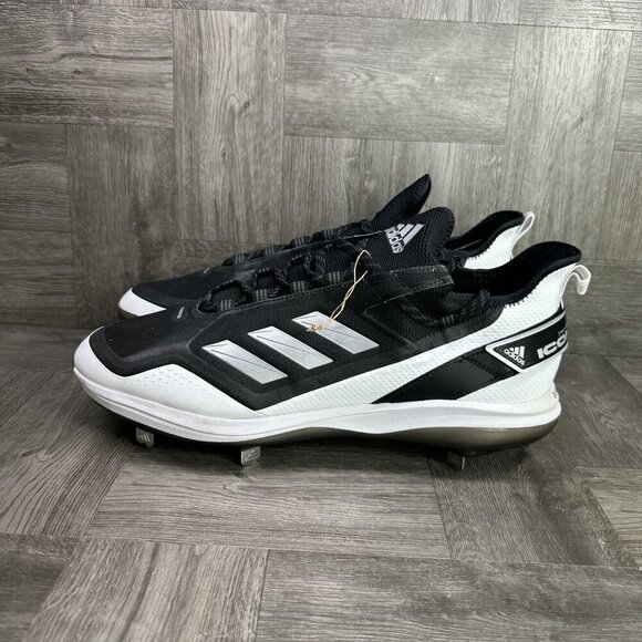 Adidas Icon 7 Boost Men's size 15 Black and White Metal Baseball Cleats - Picture 2 of 8